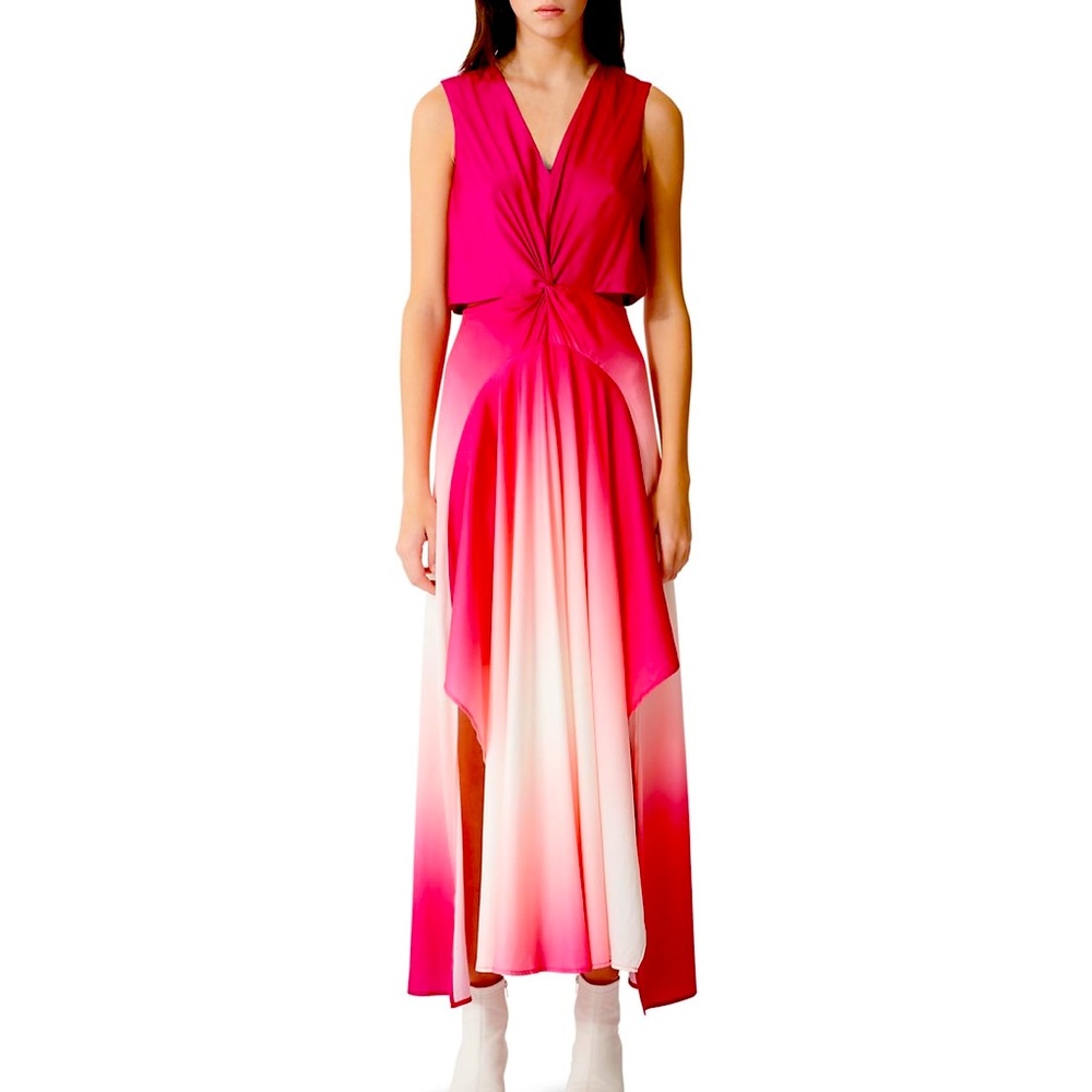 MAJE PARIS OMBRÉ satin scarf dress NEW